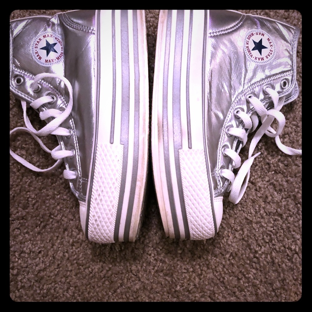 Silver Platform Converse
